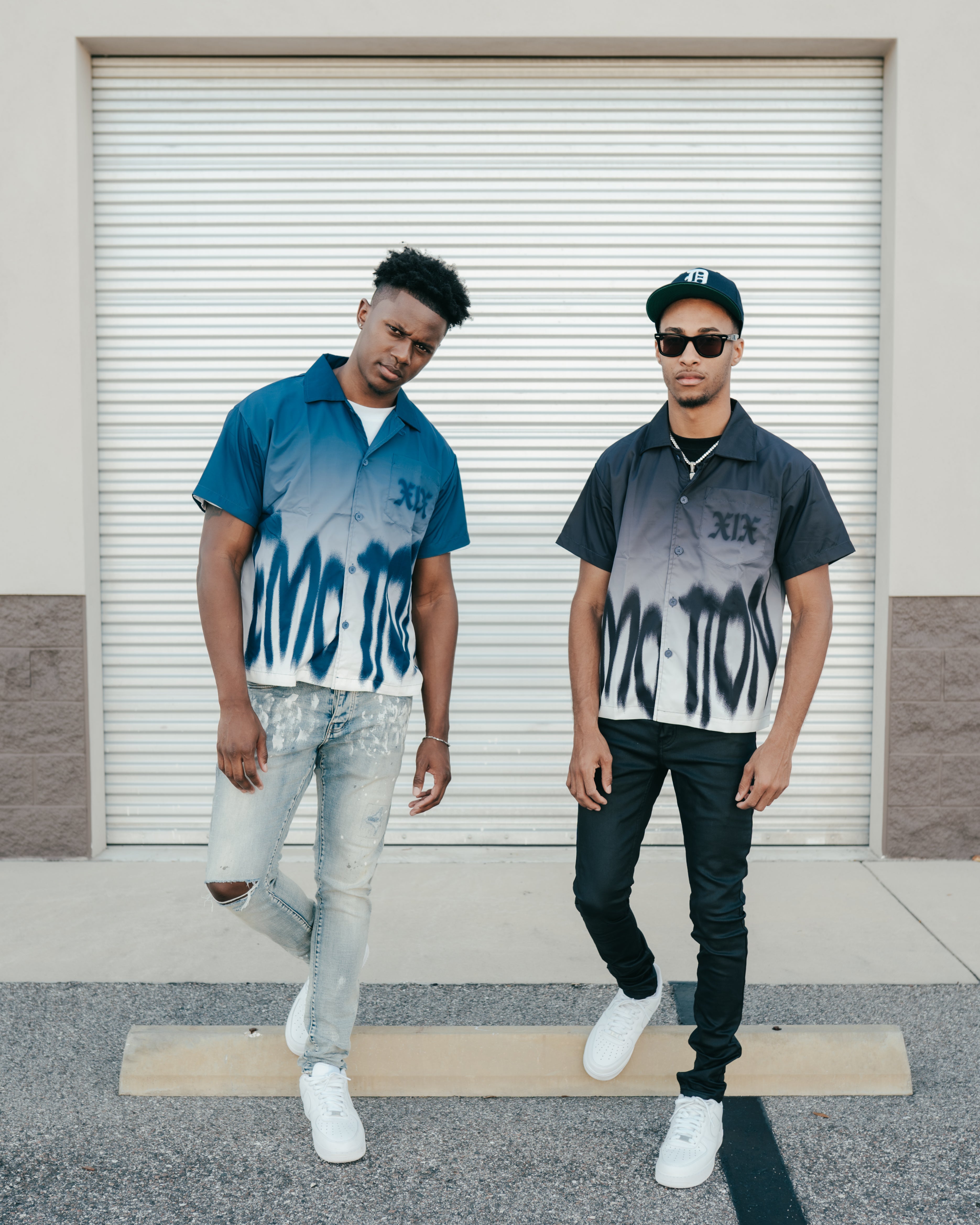 Blue “XIX” Button Up Shirt