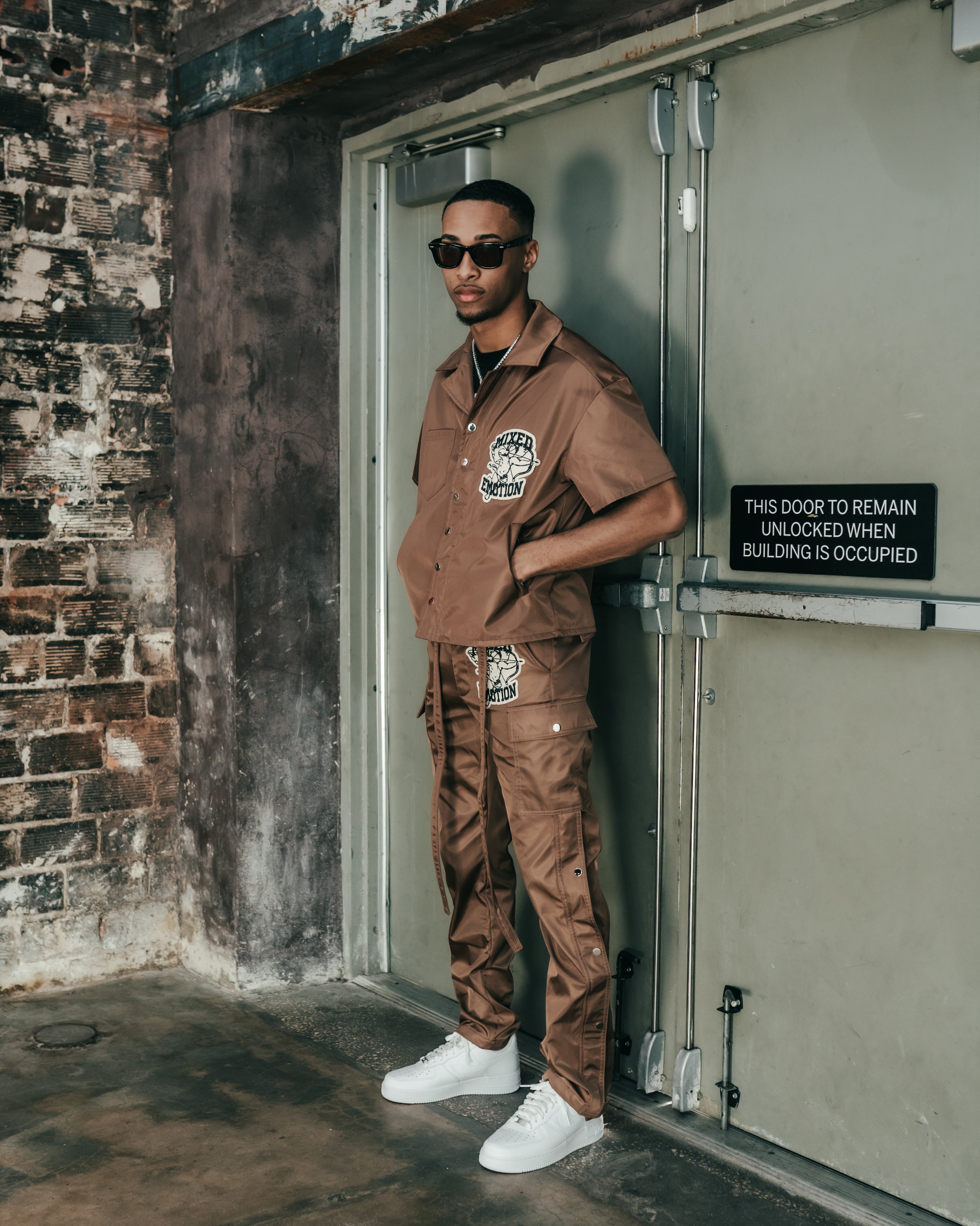 Brown “Angel” Nylon Shirt