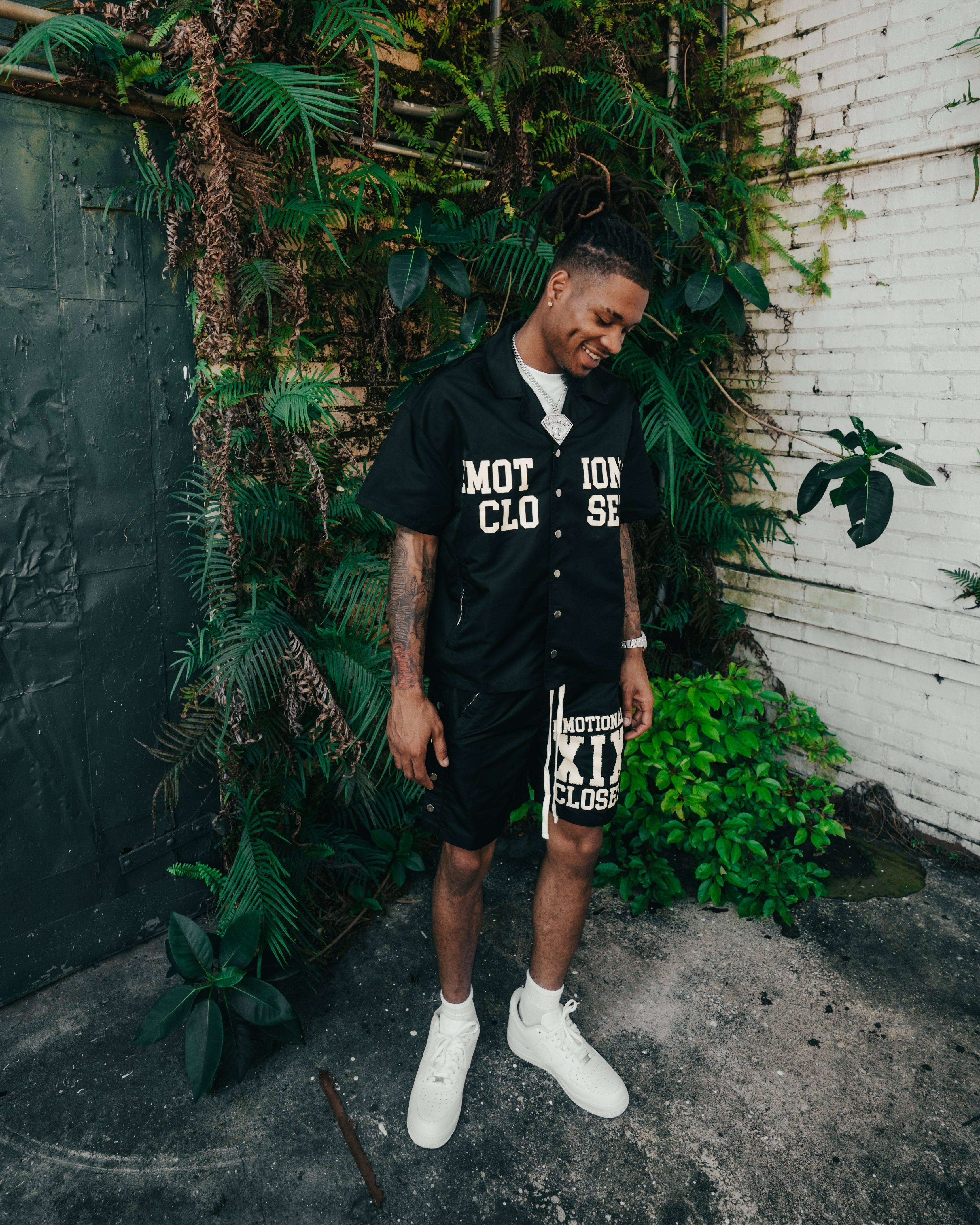 Black “Backyard” Nylon Shorts