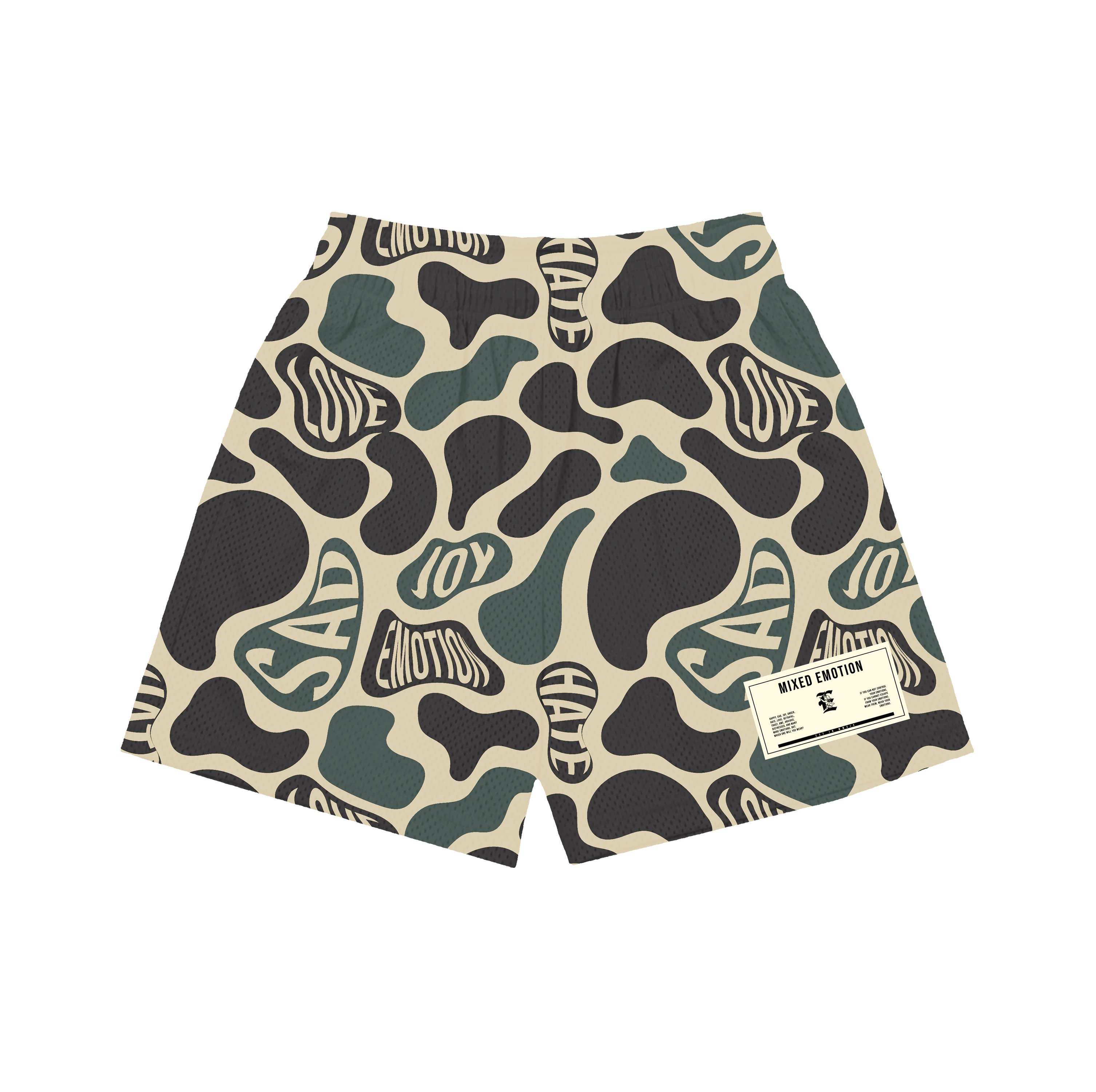 "Emotional" Camo Shorts