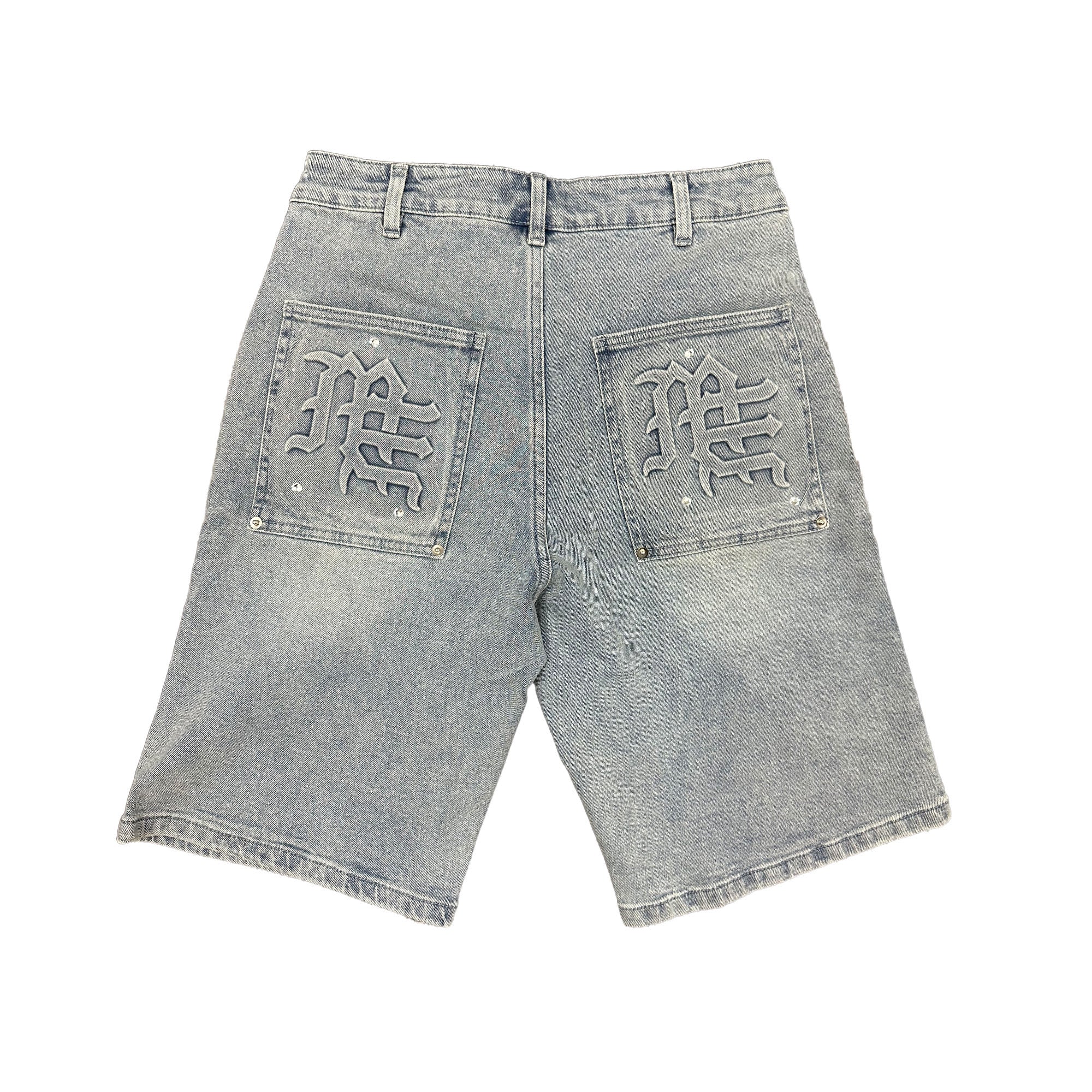 ‘Paisley’ Denim Blue Shorts