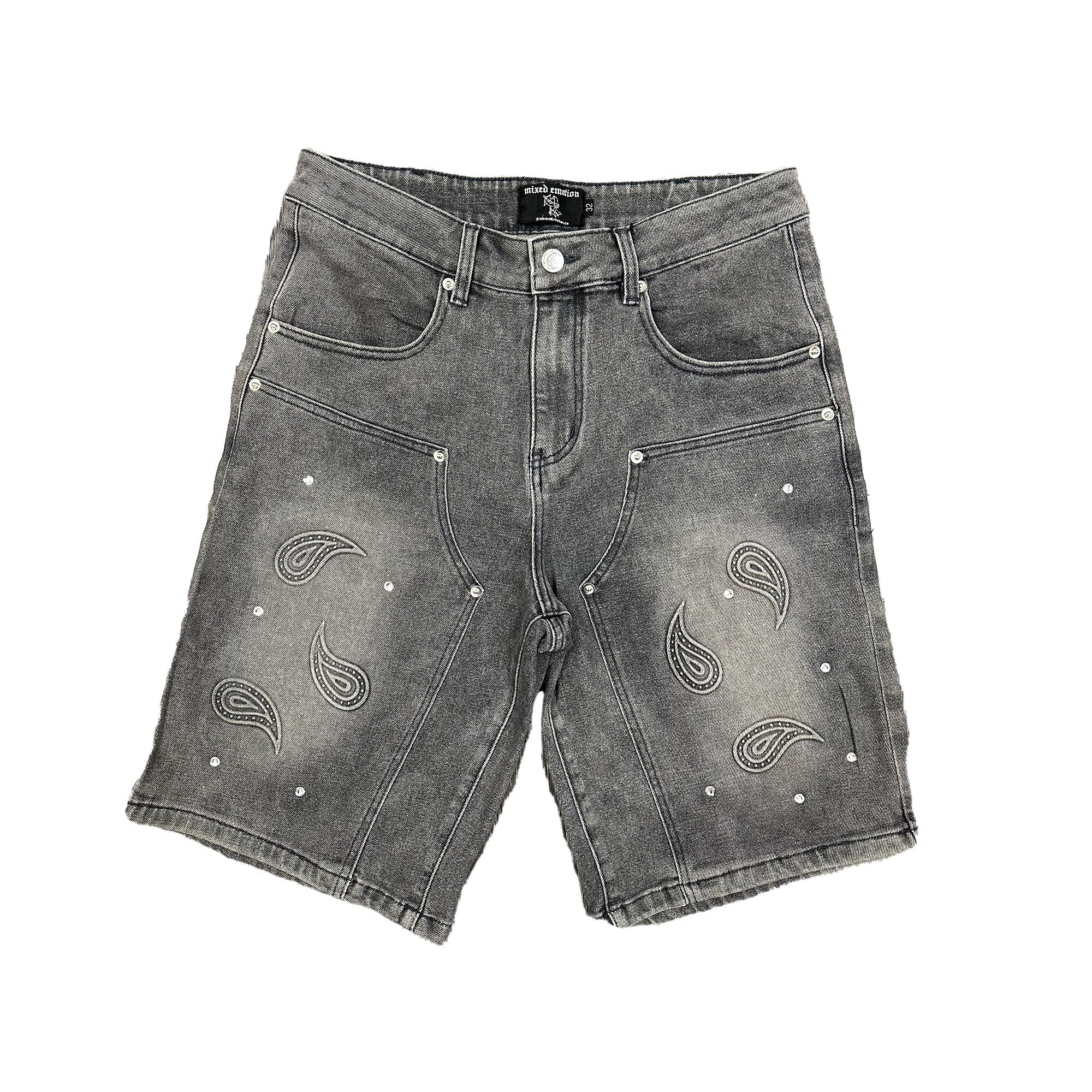 ‘Paisley’ Denim Grey Shorts