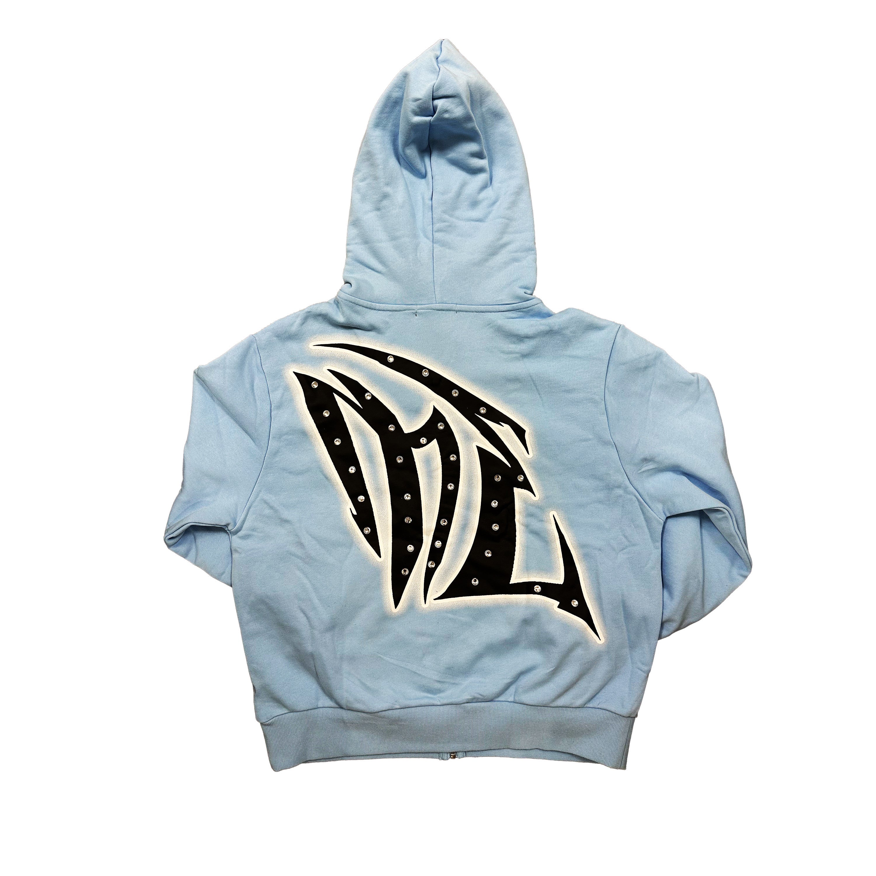 Blue “Graffiti” Rhinestone Hoodie