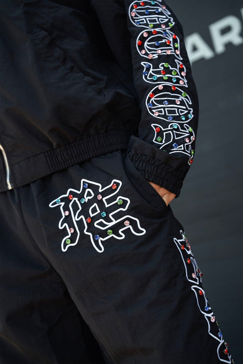 “ME” rhinestone Nylon Pants