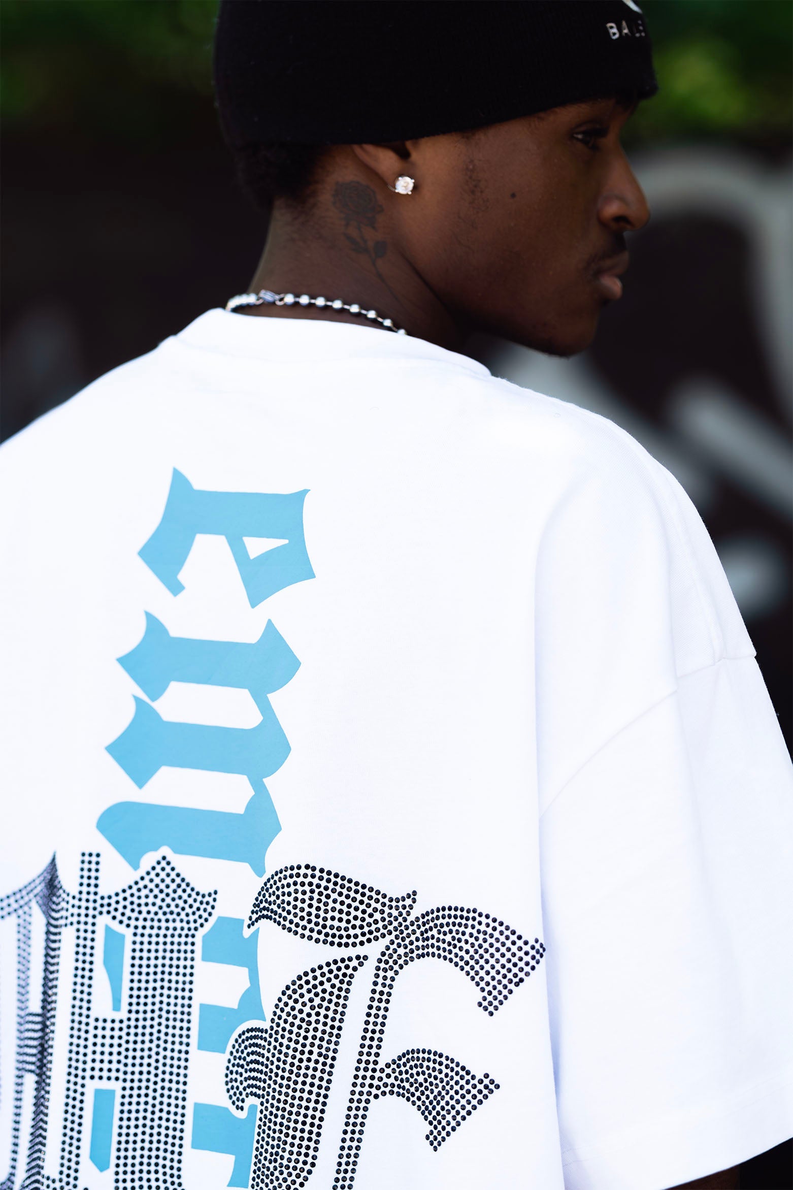 White “Angel” Rhinestone Tee